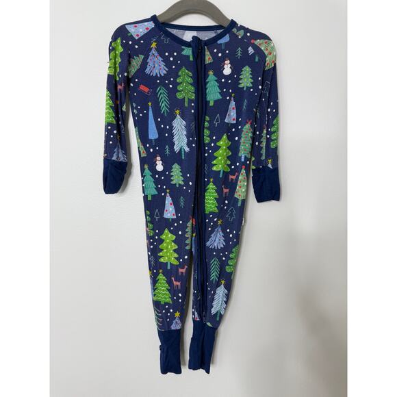 Little Sleepies Baby Toddler Boy Merry & Bright Christmas Zippie Pajamas 6-12M - Picture 1 of 3